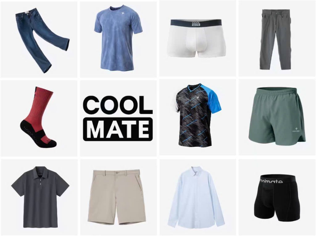 Ảnh: Sản phẩm đa dạng của Coolmate, từ đồ lót đến mặc hàng ngày đến chơi thể thao.